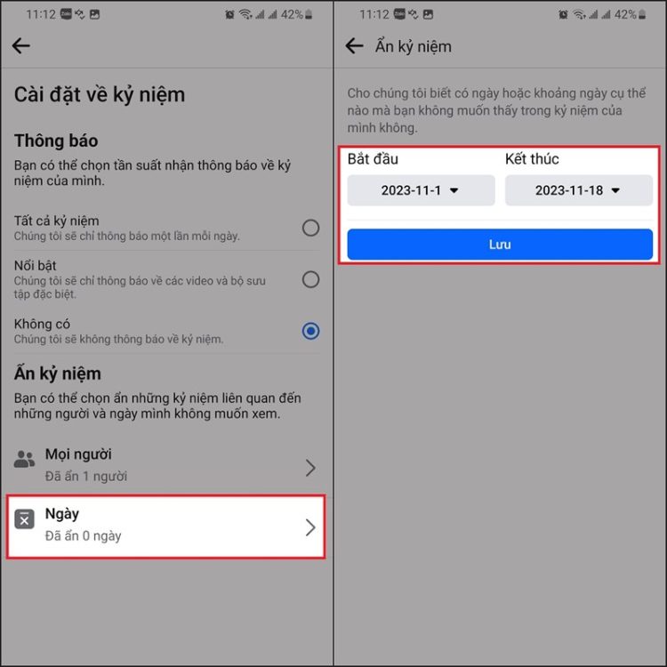Ẩn các kỷ niệm cụ thể trên Facebook theo ngày hoặc mốc thời gian 