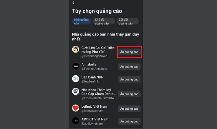 Ẩn quảng cáo