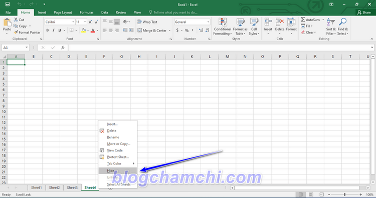 Cách ẩn Sheet bất kỳ trên file Excel