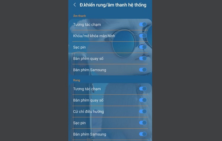 Bật âm thanh bàn phím Samsung