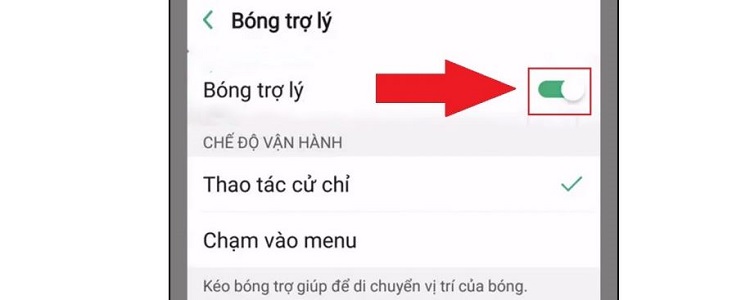 Bật bóng trợ lý trên Oppo