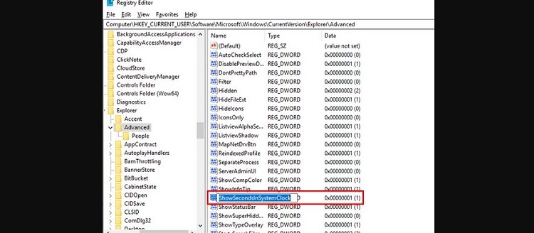 Hiện giây đồng hồ trên thanh Taskbar Windows 10 b4
