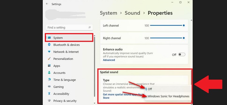 Bật Spatial Sound trên Windows 11