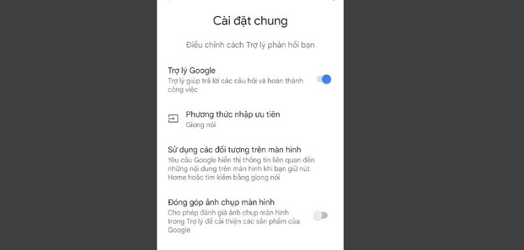 Bật trợ lý Google