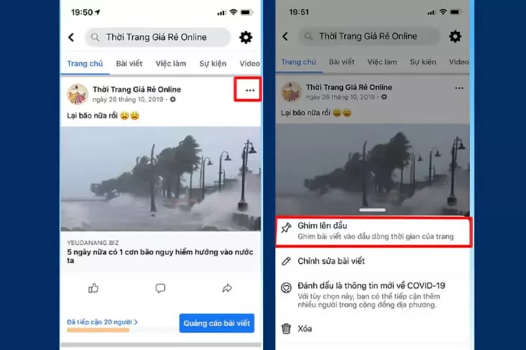 Cách bật ghim bài viết trên trang cá nhân Facebook