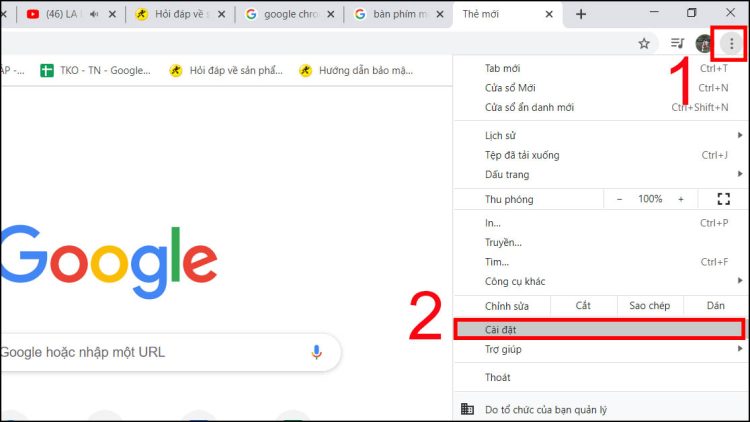 Cách bật thanh tìm kiếm Google bị mất