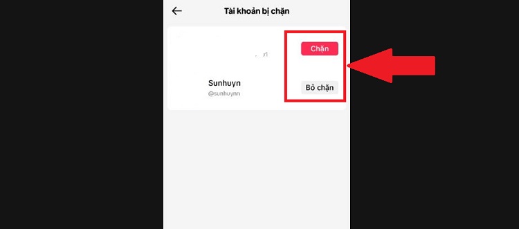 Cách bỏ chặn trên TikTok