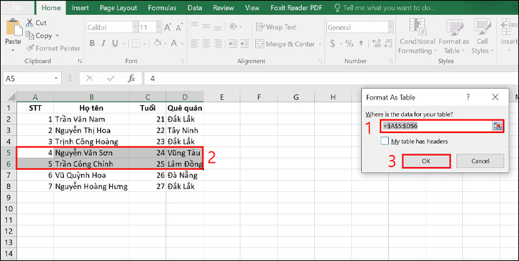 Cách chèn dòng trống xen kẽ trong Excel Insert