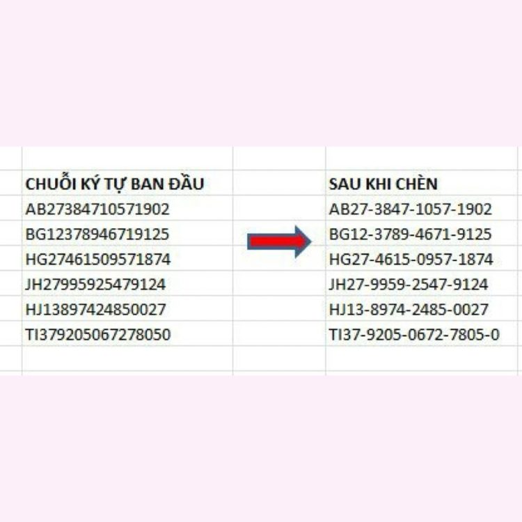 Cách chèn thêm 1 ký tự vào chuỗi trong Excel với VBA 7