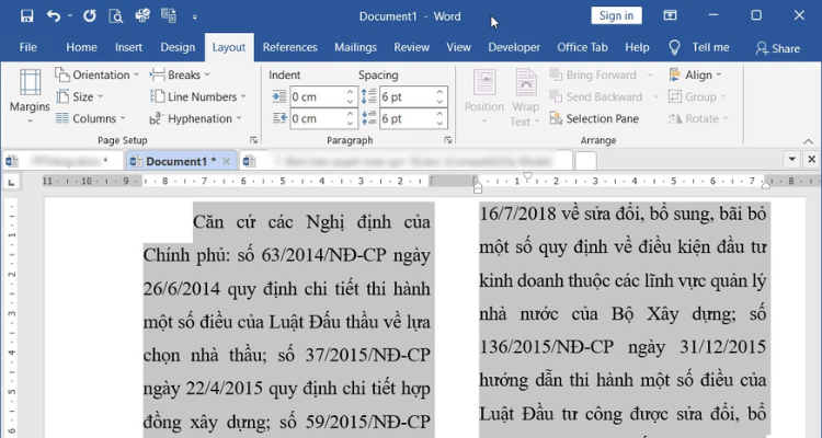 Cách chia văn bản nhiều hơn 2 cột trong Word