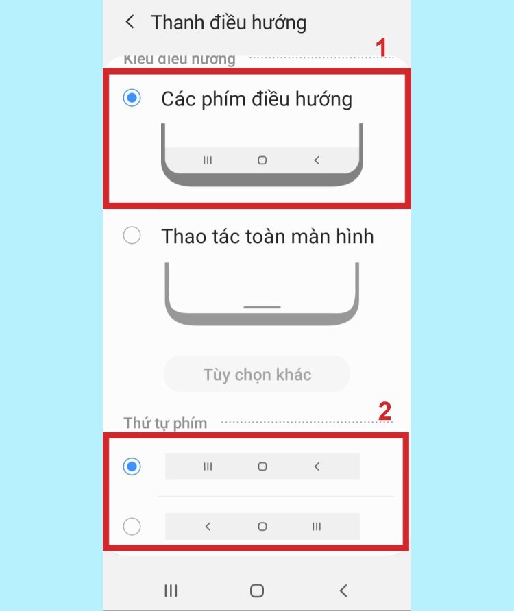 Cách chỉnh thanh điều hướng trên Samsung