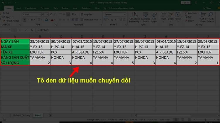 Cách chuyển cột dọc thành ngang trong Microsoft Excel 1