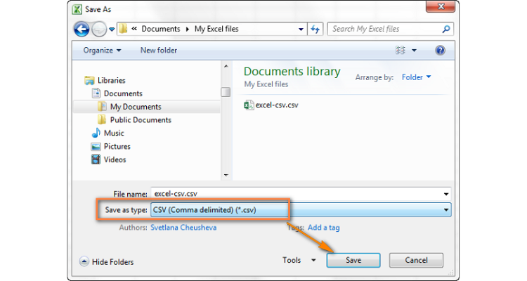 Cách chuyển file Excel sang CSV  