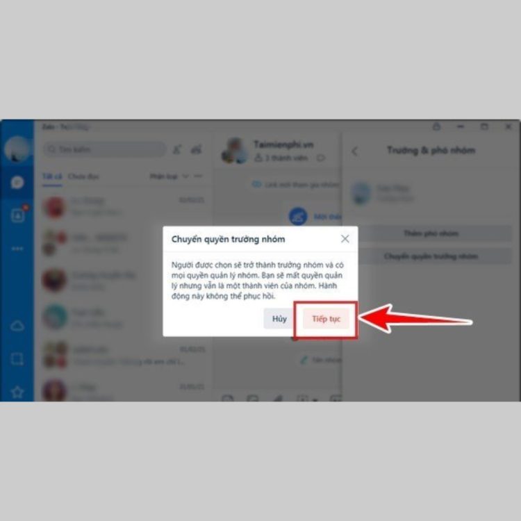 Cách chuyển quyền trưởng nhóm Zalo bằng máy tính  4