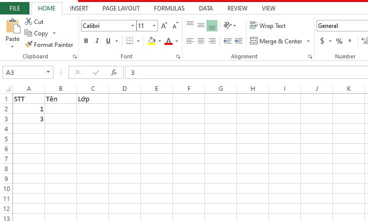 Cách đánh số thứ tự không liên tục trong Excel 1