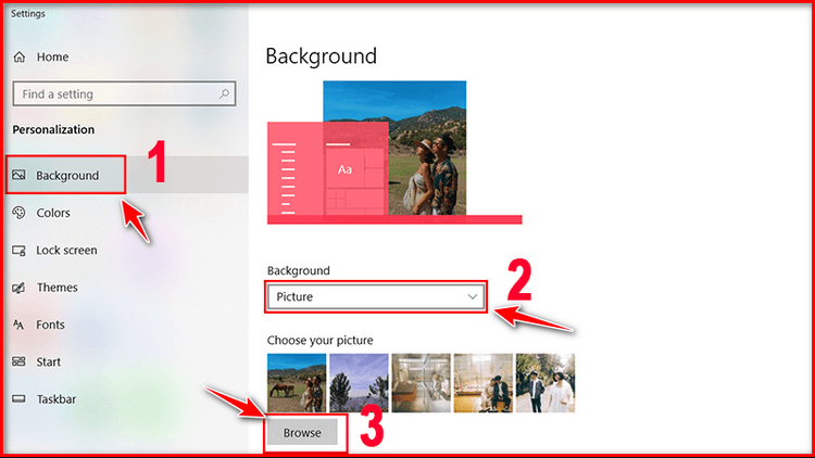 Cách đổi hình nền máy tính Windows 10/ 11