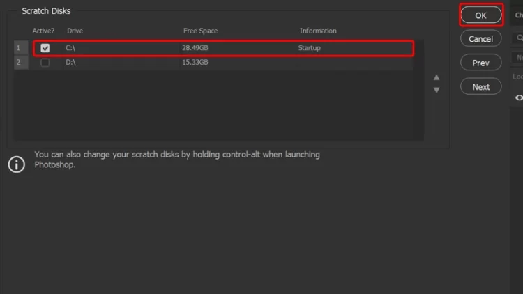 Cách khắc phục lỗi Scratch disks are full trong Photoshop 3