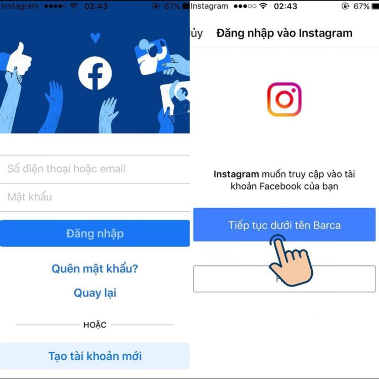 Cách liên kết 2 tài khoản cá nhân giữa Instagram với Facebook