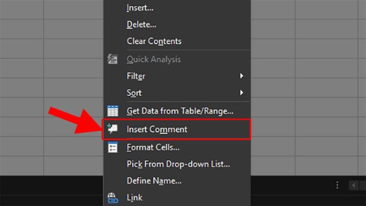 Cách sử dụng Comments trong Excel 1