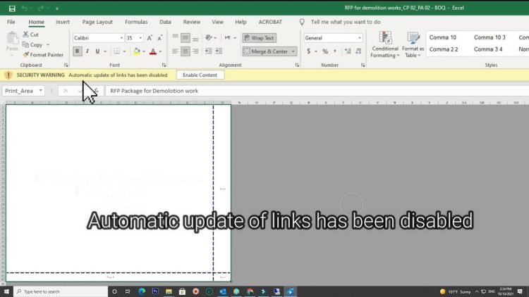 Cách sửa lỗi Automatic update of links has been disabled trên Excel