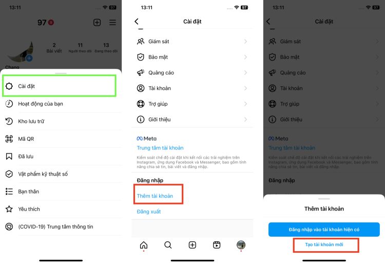 Cách tạo nhiều tài khoản Instagram trên điện thoại