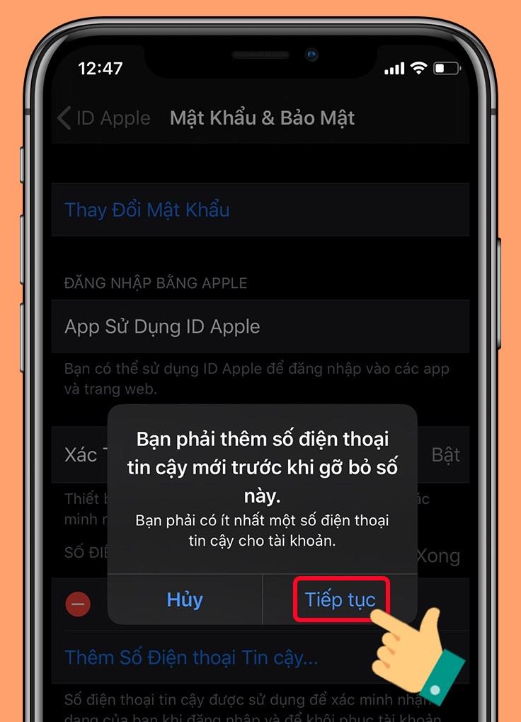 Cách thay đổi số điện thoại iCloud khi mất số điện thoại 4