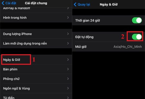 Cài lại ngày giờ iPhone