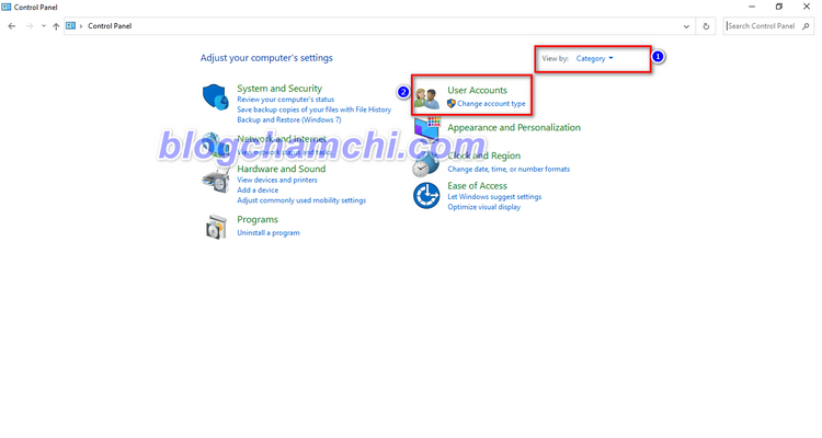 Cách thay đổi mật khẩu máy tính trên Windows 10 bằng Control Panel