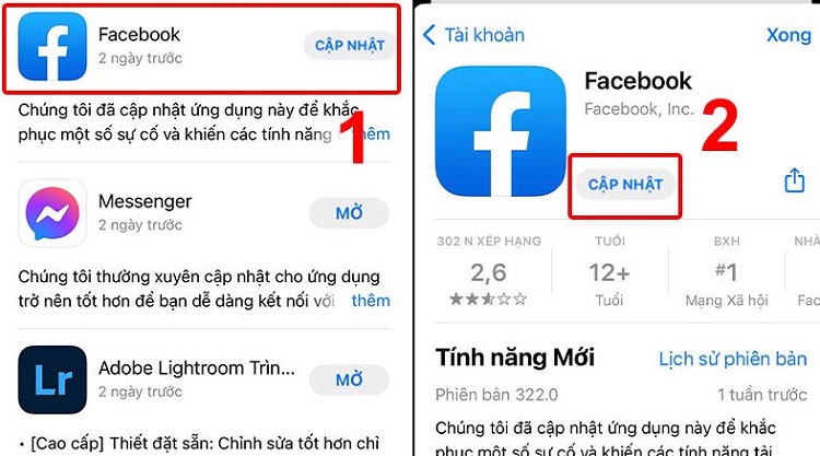 Cập nhật Facebook