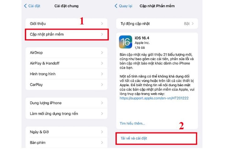 Cập nhật phần mềm iPhone