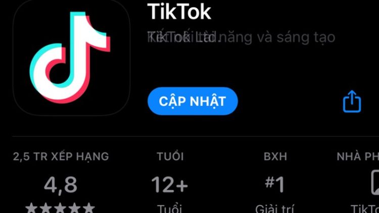 Cập nhật phiên bản mới cho TikTok