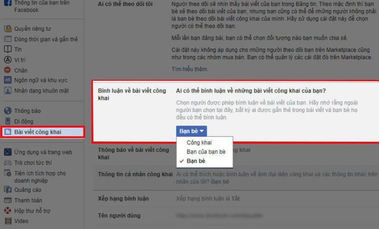 Chặn người lạ bình luận trên facebook