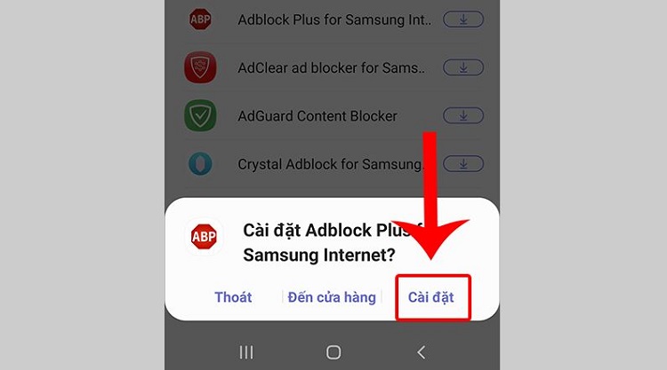 Chặn quảng cáo trình duyệt Samsung 1