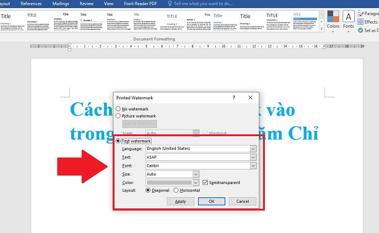 Chèn logo chìm vào Word bước 5