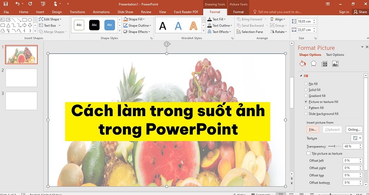 Chia sẻ cách làm trong suốt ảnh trong PowerPoint