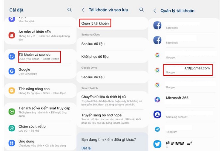 Chọn vào tài khoản Google bạn đang dùng