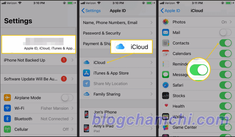 Sử dụng iCloud chuyển danh bạ từ iPhone sang điện thoại Android