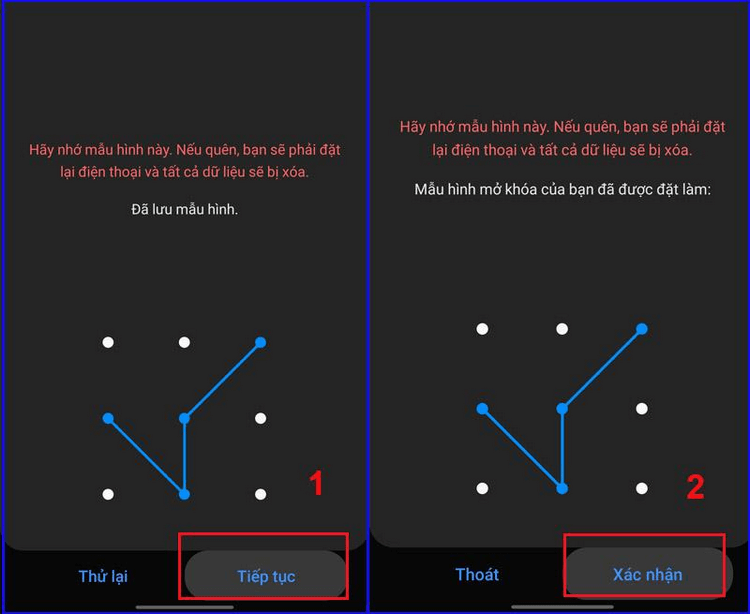 Cài password cho điện thoại Android bằng mẫu hình