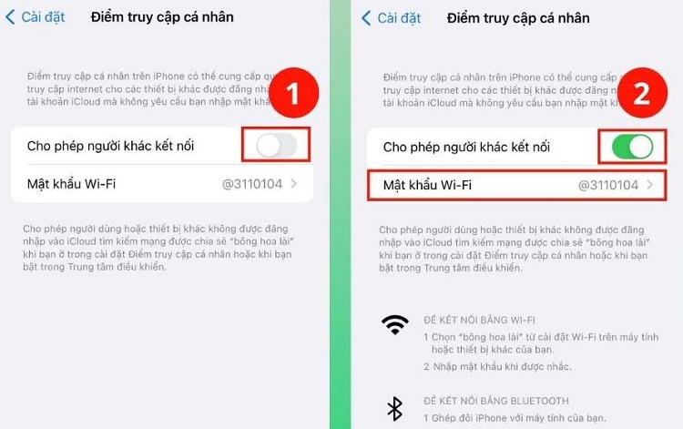 Đổi mật khẩu điểm truy cập cá nhân iPhone