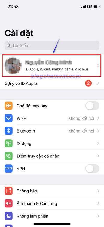 Cách đồng bộ danh bạ iPhone trên iCloud qua Cài đặt