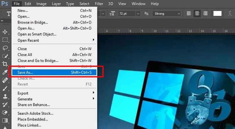 Cách chuyển chế độ hiển thị bit màu sắc trong Photoshop B2