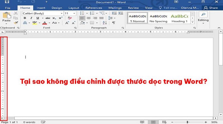 Giải đáp tại sao không điều chỉnh được thước dọc trong Word