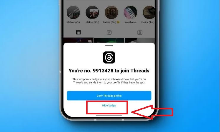 gỡ huy hiệu Threads khỏi trang cá nhân Instagram