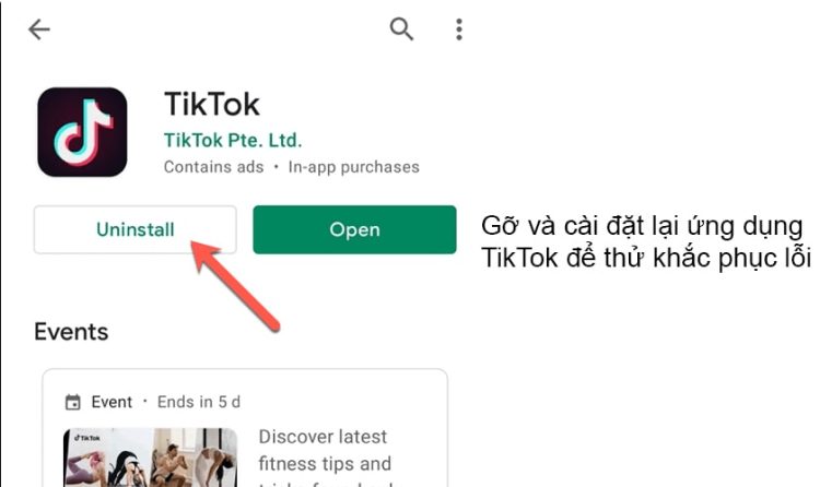 Gỡ và cài đặt lại TikTok