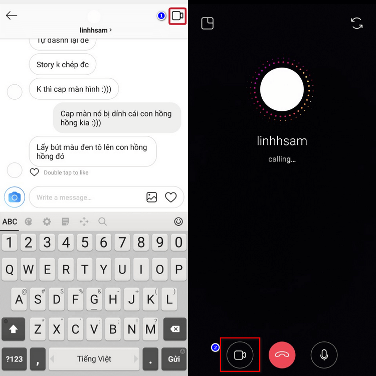 Hướng dẫn gọi video call trên trên Instagram với điện thoại