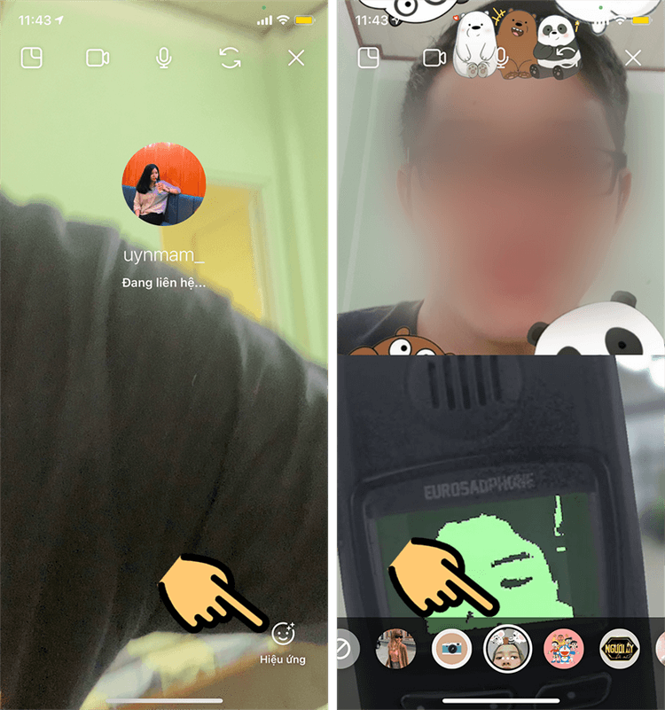 Cách gọi video trên Instagram kèm hiệu ứng filter