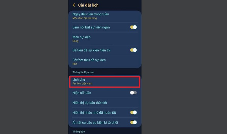 Cách hiển thị lịch âm trên Android