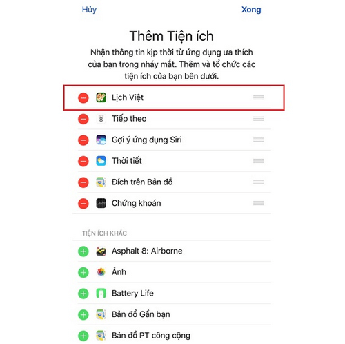 Hướng dẫn thêm lịch vào màn hình khóa iPhone bằng ứng dụng Lịch Việt