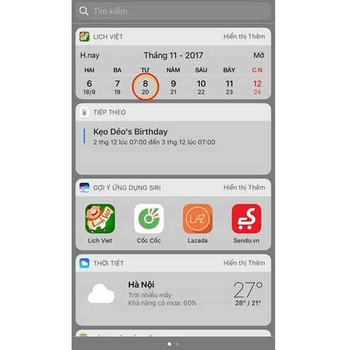 Cách thêm lịch vào màn hình khóa iPhone bằng ứng dụng Lịch Việt