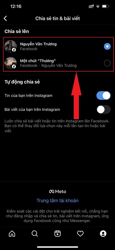 Hướng dẫn cách chia sẻ tin từ Instagram lên Facebook